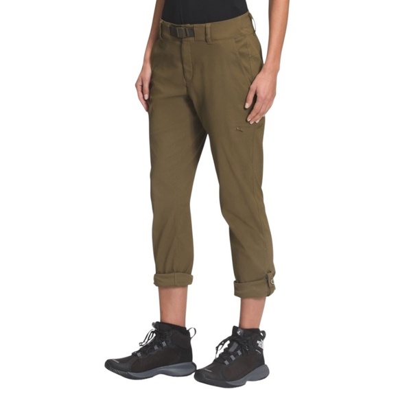 THE NORTH FACE Women Paramount Mid-Rise Roll-up legs Pant Military Green Size 4 - Picture 1 of 12